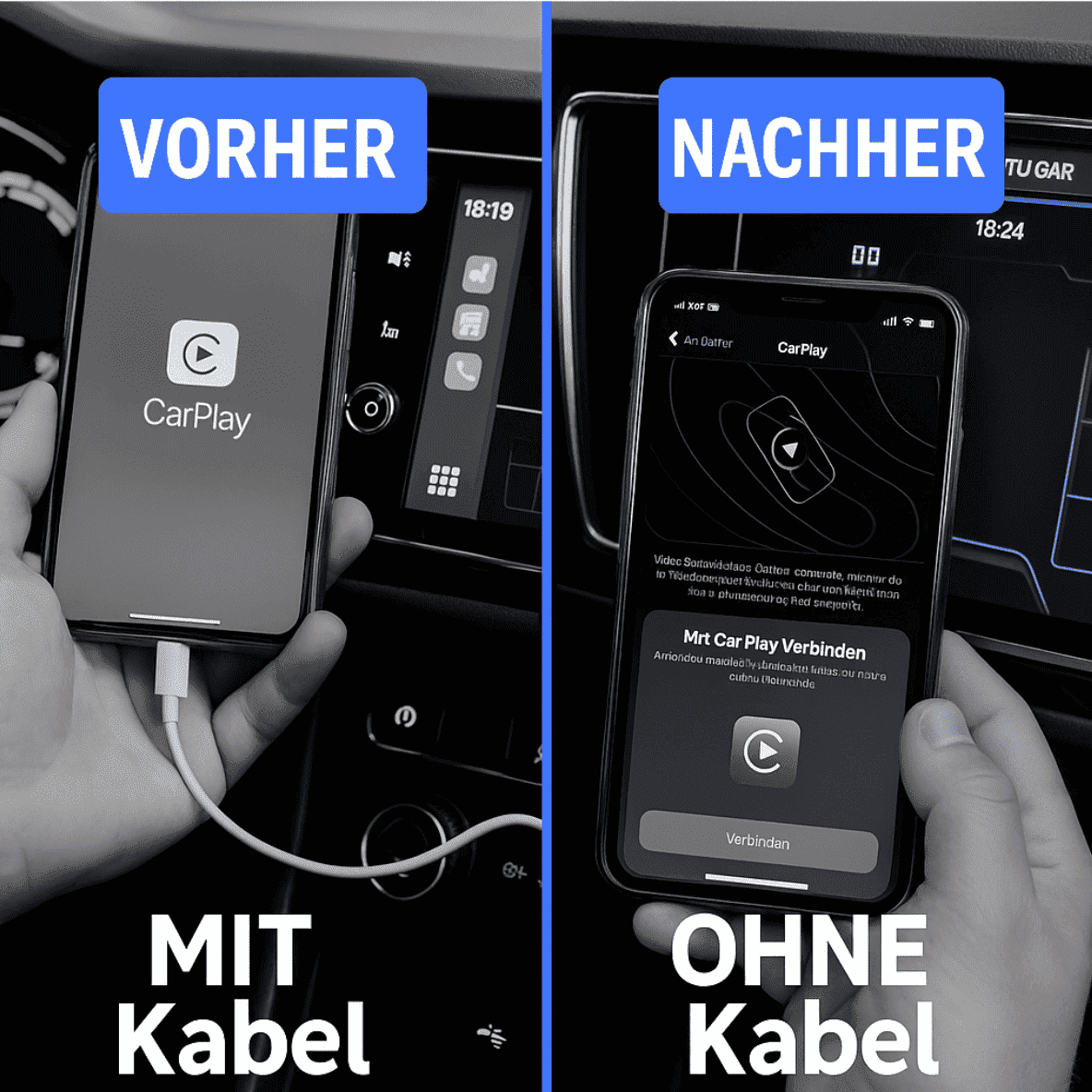 Connect Auto® + USB-C Adapter｜Kabelloses CarPlay in Sekunden